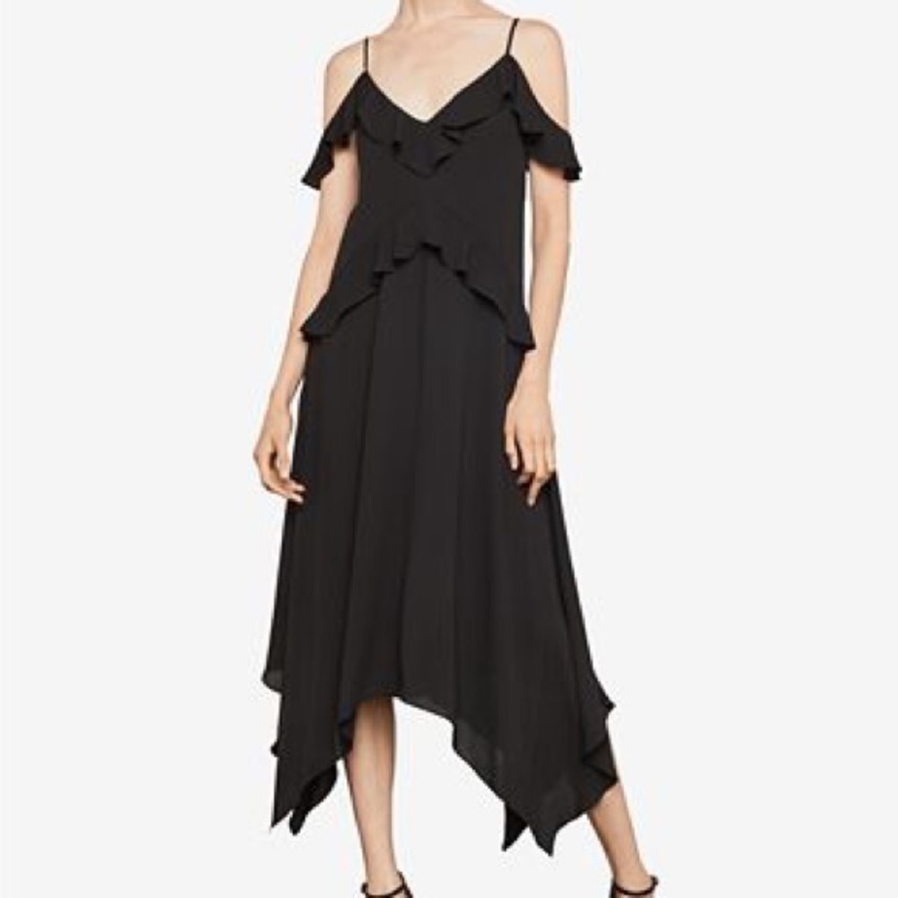 BCBGMaxAzria Lissa Asymmetrical Midi Slip Dress